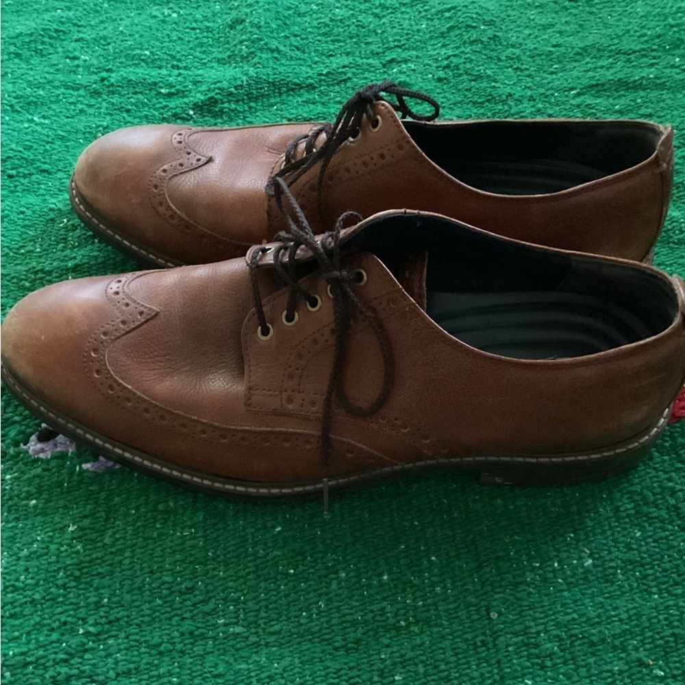 COLE HAAN Grand.Os WATSON Brown Pebble Leather Wingtip Oxford C27089 Size 10